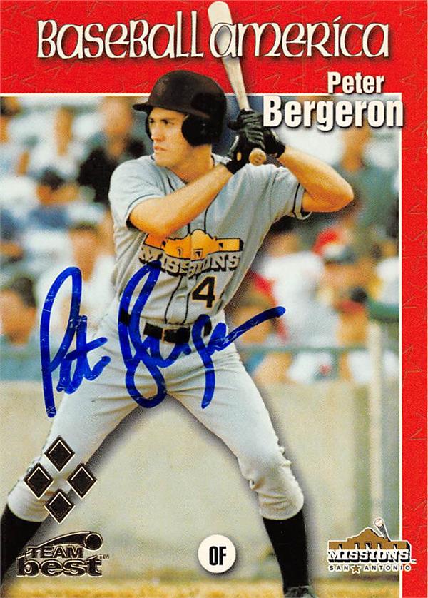 Peter Bergeron Autographed Baseball Card San Antonio Missions 1999