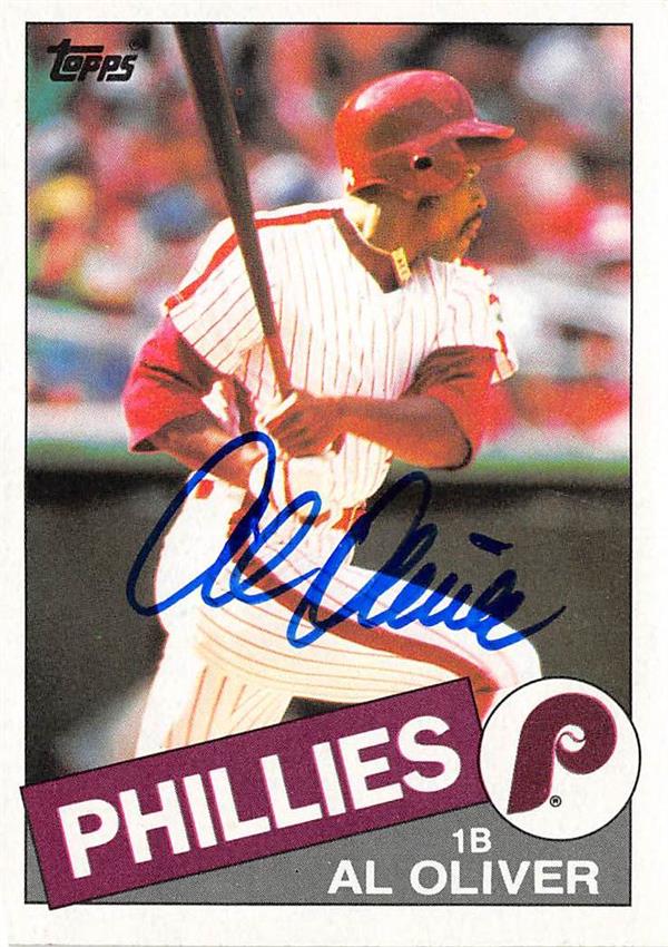 Al Oliver Autographed Baseball Card Philadelphia Phillies 1985 Topps 130