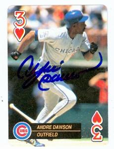 Andre Dawson Autographed Baseball Card Chicago Cubs 1992 Baseball