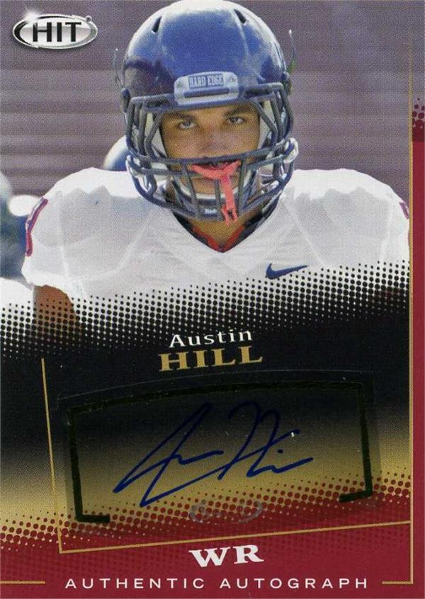 Austin Hill Autographed Football Card Arizona Wildcats Sage Hit