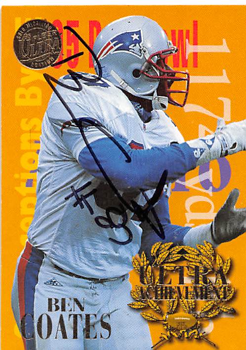 Ben Coates Autographed Football Card New England Patriots NFL 1995