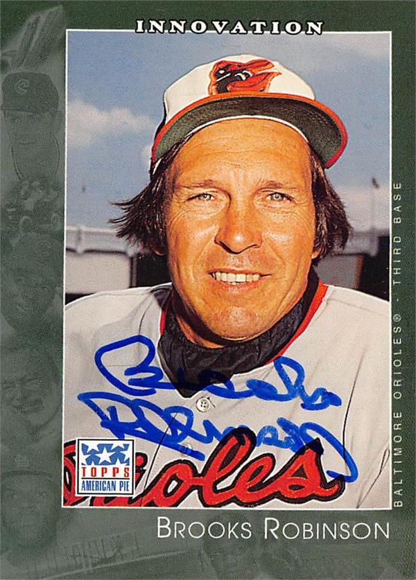 Brooks Robinson Autographed Baseball Card Baltimore Orioles