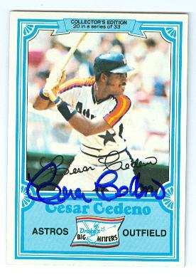 Cesar Cedeno Autographed Baseball Card Houston Astros 1981 Topps