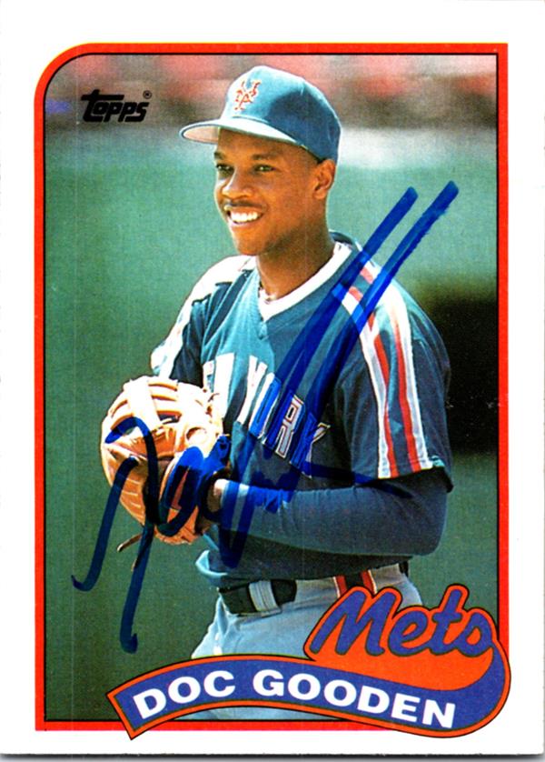 Dwight Gooden Autographed Baseball Card New York Mets Doc K 1989