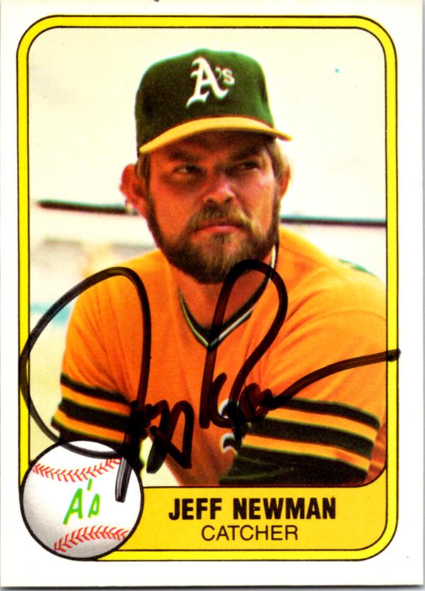 Jeff Newman Signed Baseball Card Oakland Athletics 1981 Fleer 577