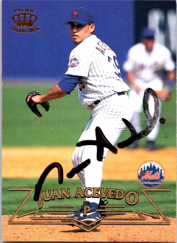 Juan Acevedo Autographed Baseball Card New York Mets Pacific