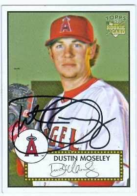 Dustin Moseley Autographed Baseball Card Anaheim Angels