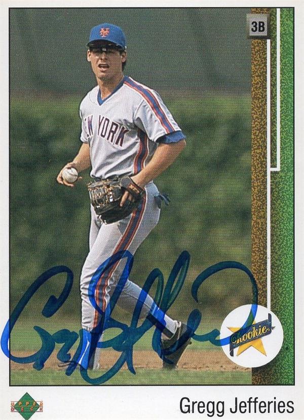 Gregg Jefferies Autographed Baseball Card New York Mets Upper