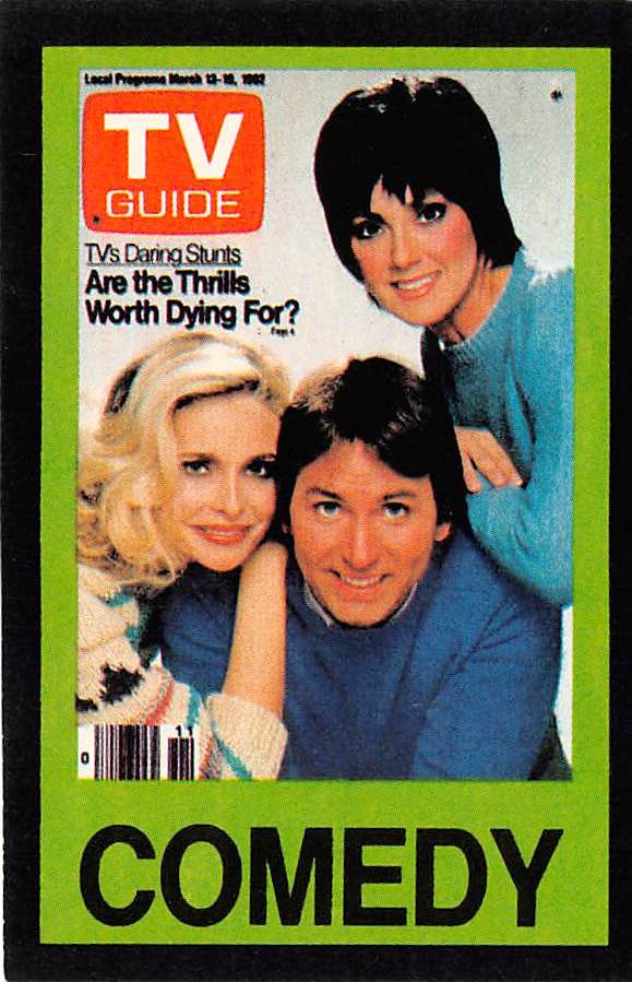 Threes Company Mini Trading Card 2x3 Inches 1984 TV Guide Gaming 2