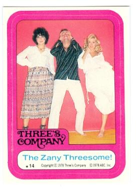 Threes Company Trading Card Sticker 14 John Ritter Suzanne Sommers