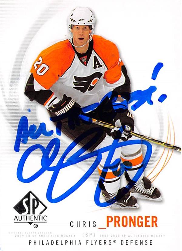 Chris Pronger Autographed Hockey Card Philadelphia Flyers SC 2010