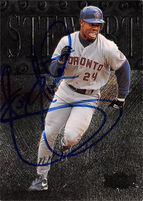 Shannon Stewart Autographed Baseball Card Toronto Blue Jays SC 1999