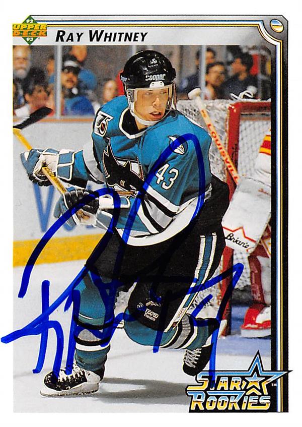 Ray Whitney Autographed Hockey Card San Jose Sharks Sc Upper