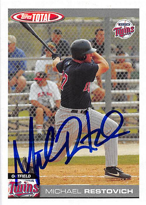 Michael Restovich Autographed Baseball Card Minnesota Twins FT 2004