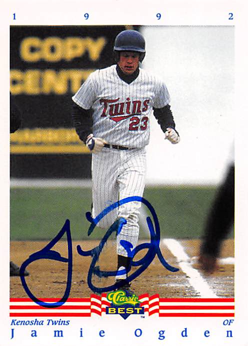 Jamie Ogden Autographed Baseball Card Minnesota Twins Ft