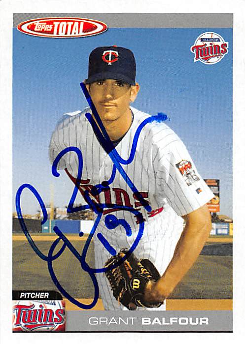 Grant Balfour Autographed Baseball Card Minnesota Twins FT 2004