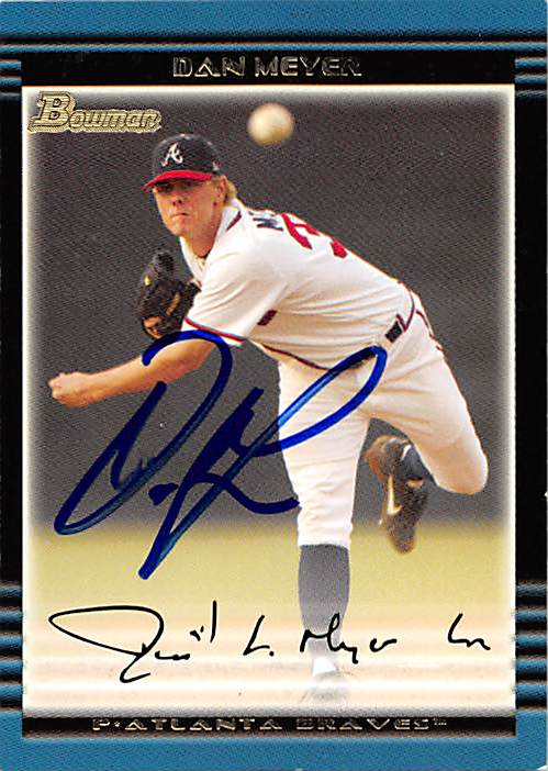 Dan Meyer Autographed Baseball Card Atlanta Braves FT 2002 Bowman BDP34