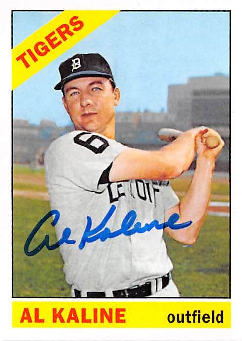 Al Kaline Autographed Baseball Card Detroit Tigers Topps Diamond