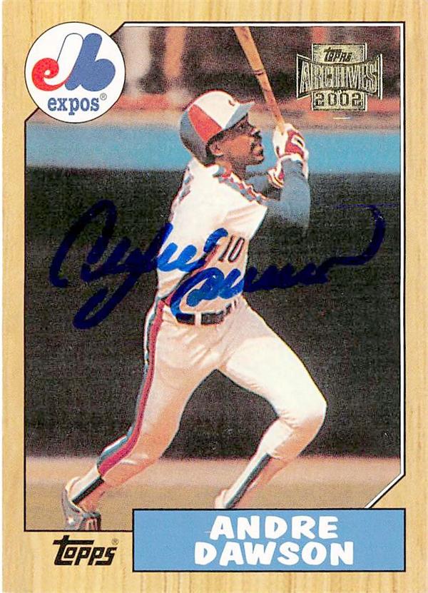 Andre Dawson Autographed Baseball Card Montreal Expos Topps