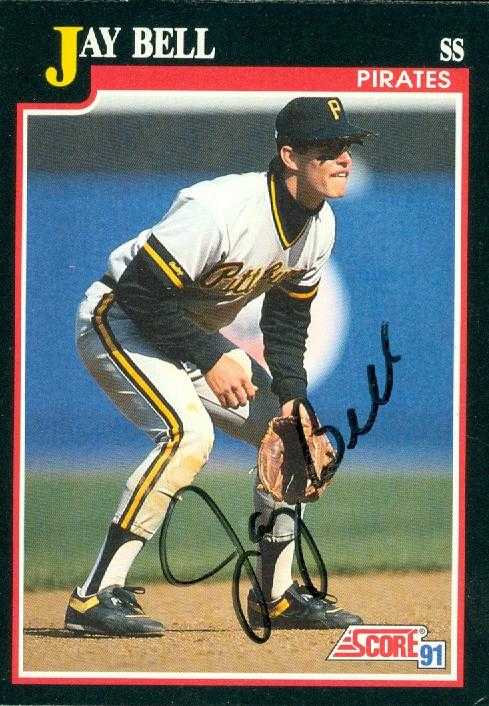 Jay Bell Autographed Baseball Card Pittsburgh Pirates 1991 Score 323