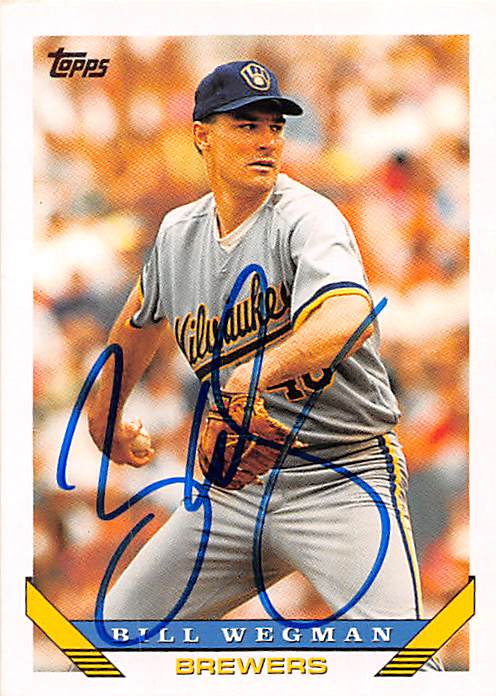 Bill Wegman Autographed Baseball Card Milwaukee Brewers 1993 Topps 261