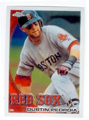 Dustin Pedroia Baseball Card Boston Red Sox 2010 Topps Chrome 109