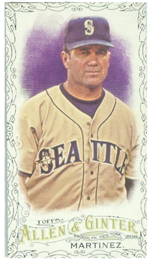 Edgar Martinez Baseball Card Mini Size Seattle Mariners 2016 Topps