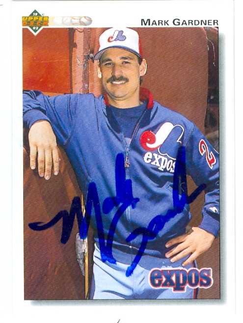 Mark Gardner Autographed Baseball Card Montreal Expos 1992 Upper Deck