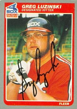 Greg Luzinski Autographed Baseball Card Chicago White Sox 1985 Fleer 521