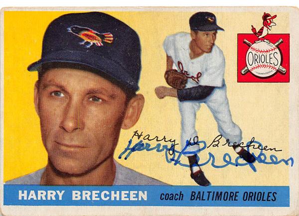 Harry Brecheen Autographed Baseball Card Baltimore Orioles Coach