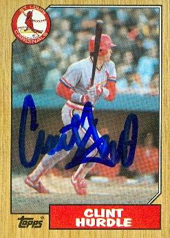 Clint Hurdle Autographed Baseball Card St Louis Cardinals 1987 Topps