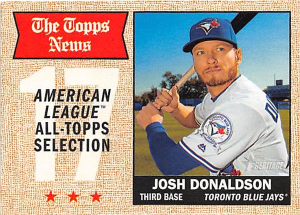 Josh Donaldson Baseball Card Toronto Blue Jays 2017 Heritage 365