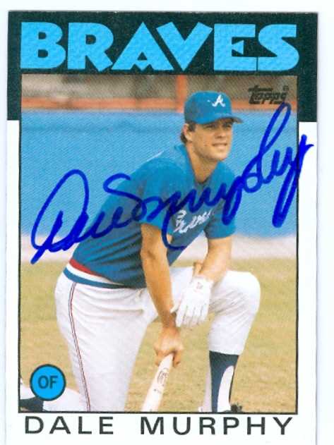 Dale Murphy Autographed Baseball Card Atlanta Braves 1986 Topps 600