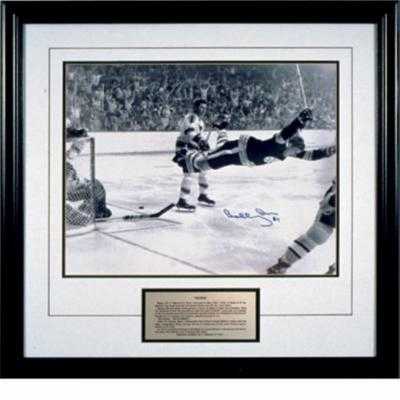 Bobby Orr Signed Picture - The Goal 16x20 Framed 1970 Stanley Cup