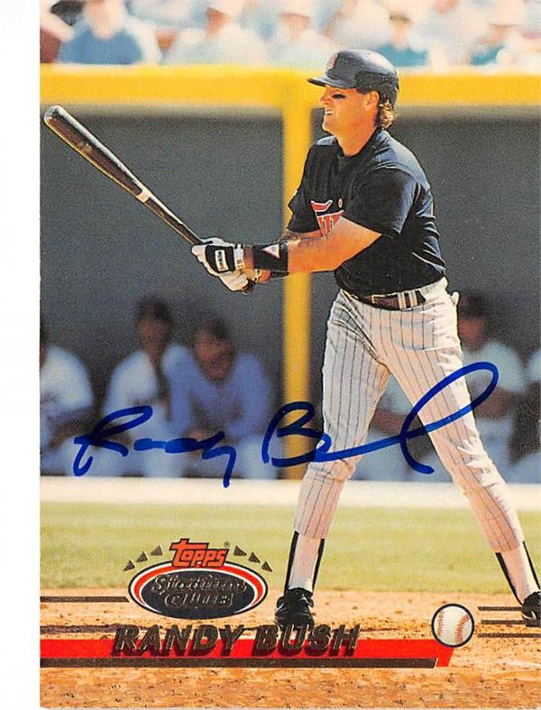 Randy Bush Autographed Baseball Card Minnesota Twins Topps