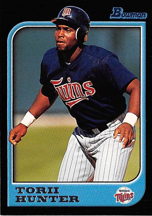 Torii Hunter Baseball Card Minnesota Twins Topps Bowman Rookie