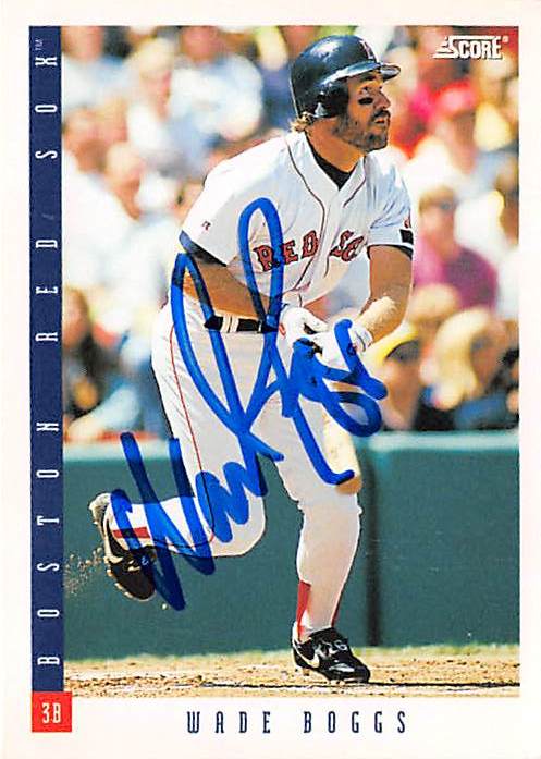 Wade Boggs Autographed Baseball Card Boston Red Sox 1993 Score 592