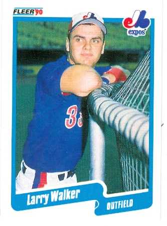 Larry Walker Baseball Card Montreal Expos Fleer Card Rookie