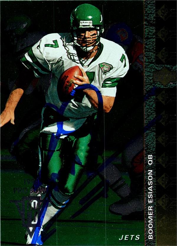 Boomer Esiason Autographed Football Card New York Jets Sc Upper