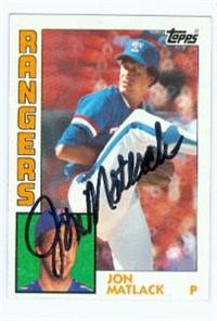 Jon Matlack Autographed Baseball Card Texas Rangers Topps