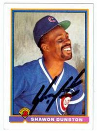 Shawon Dunston Autographed Baseball Card Chicago Cubs