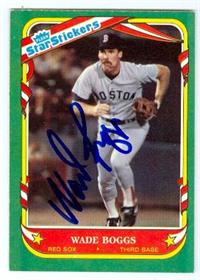 Wade Boggs Autographed Baseball Card Boston Red Sox 1987 Fleer 12