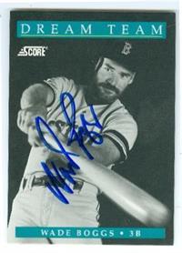 Wade Boggs Autographed Baseball Card Boston Red Sox Score 889