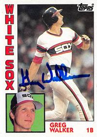 Greg Walker Autographed Baseball Card Chicago White Sox Sc