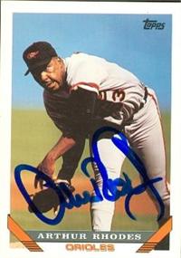 Arthur Rhodes Autographed Baseball Card Baltimore Orioles 1993 Topps 554