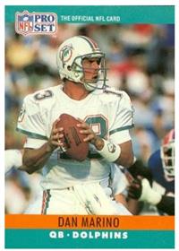 Dan Marino Football Card Miami Dolphins Hall Of Fame 1990 Pro Set 181