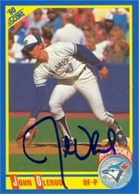 John Olerud Autographed Baseball Card Toronto Blue Jays 1990 Score 589