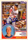 Greg Walker Autographed Baseball Card Chicago White Sox 1983 Topps