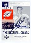 Bobby Thomson Autographed Baseball Card New York Giants Upper