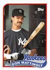 Don Mattingly Baseball Card New York Yankees Mvp Topps